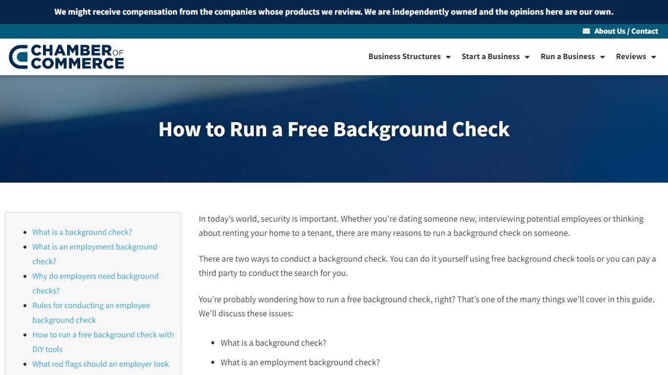 How to Run a Free Background Check | Chamber of Commerce